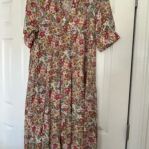 NATURAL LIFE Multicolor Floral Long Sleeve Dress